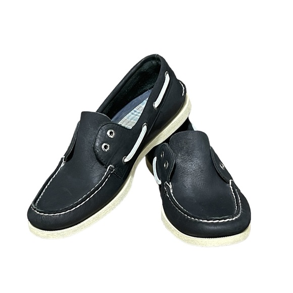 Sperry Top Sider leather boat/dock shoe size 10 Navy Blue perfect for summer - Picture 3 of 8